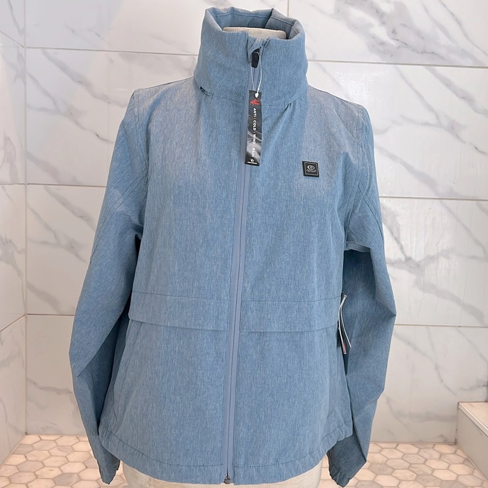 Rip Curl Anti-Series Elite II Cropped Jacket In Heathered Blue Women’s Size S